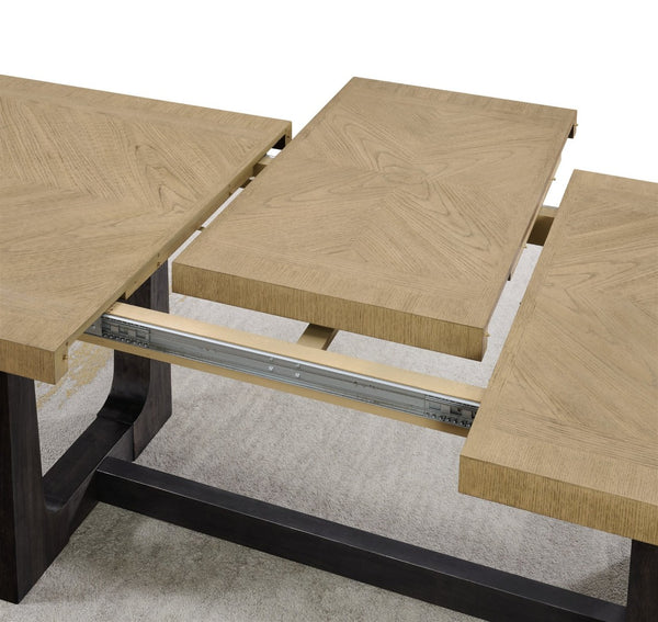 English Elm Wallace & Bay - Caramel Dining Table: Stylish Trestle Design With Rich Wood Finish, Perfect For Family Meals & Entertaining B361P406178-GIGA