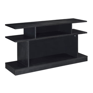 English Elm Black 2-shelf Sofa Table with Spacious Top and Open Storage Shelves, Contemporary Black Console B062P186477
