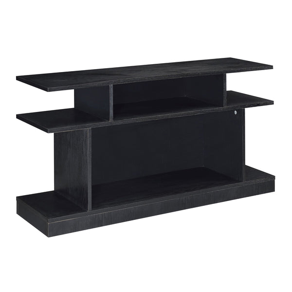 English Elm Black 2-shelf Sofa Table with Spacious Top and Open Storage Shelves, Contemporary Black Console B062P186477