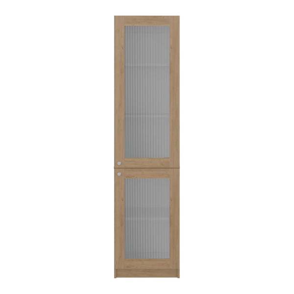 English Elm White Five Shelf Bookcase Slim Floor to Ceiling Open Storage Unit for Living Room B062P486467