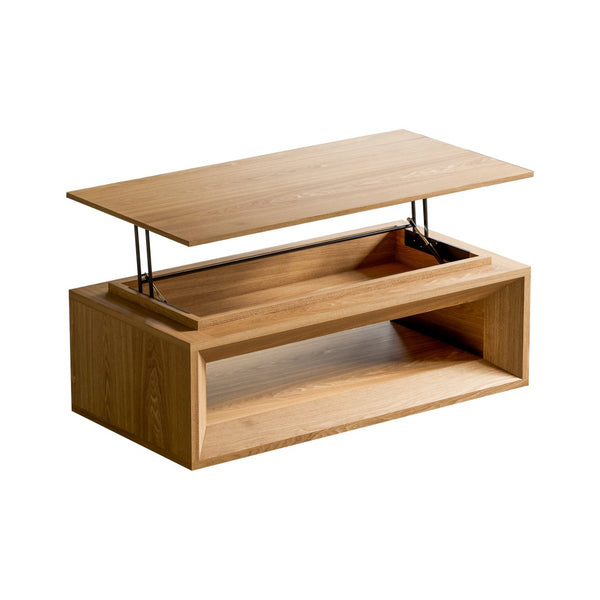 English Elm 43.3'' Wood Veneer Lift Top Coffee Table with Hidden Storage for Living Room Natural Wood W1435P453251