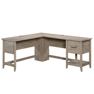 English Elm L-Shaped Desk In Warm Brown Finish - Spacious Workspace, Stylish Design, Perfect For Home Offices & More! B356P402638