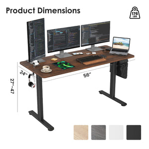 English Elm Stary Electric Standing Desk - Adjustable Height Sit-Stand Workspace With Elegant Splice Board Finish T3623P339399-GIGA