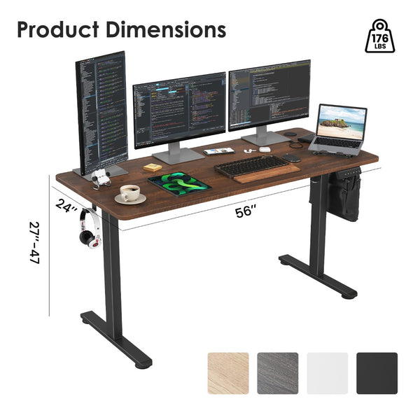 English Elm Stary Electric Standing Desk - Adjustable Height Sit-Stand Workspace With Elegant Splice Board Finish T3623P339399-GIGA