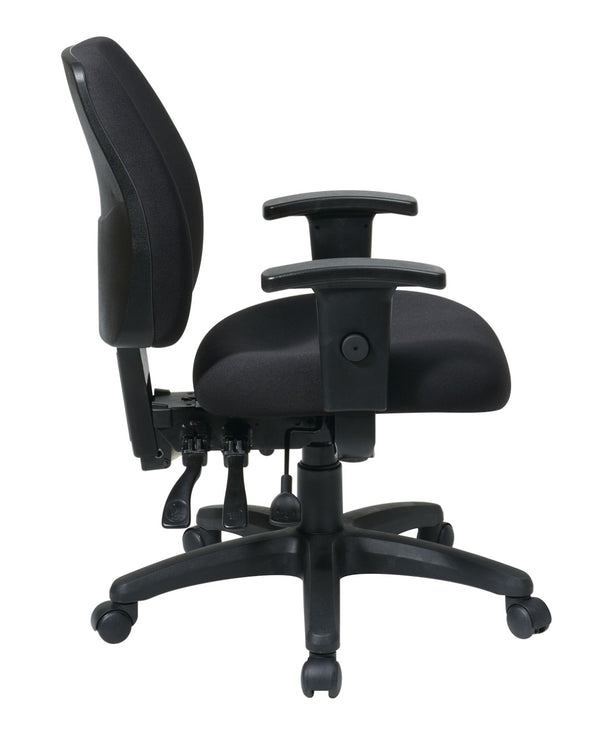 OSP Home Furnishings Mid Back Ergonomic Office Chair with Lumbar Support and Pneumatic Height Adjustment 33327-30