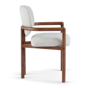 English Elm Christopher Knight Home® - Dining Upholstered Arm Chairs Set of 2 — Rubber Wood Frame, King Louis Backrest, Breathable Fabric Seats, 300 lb Capacity Beige N779P233060B