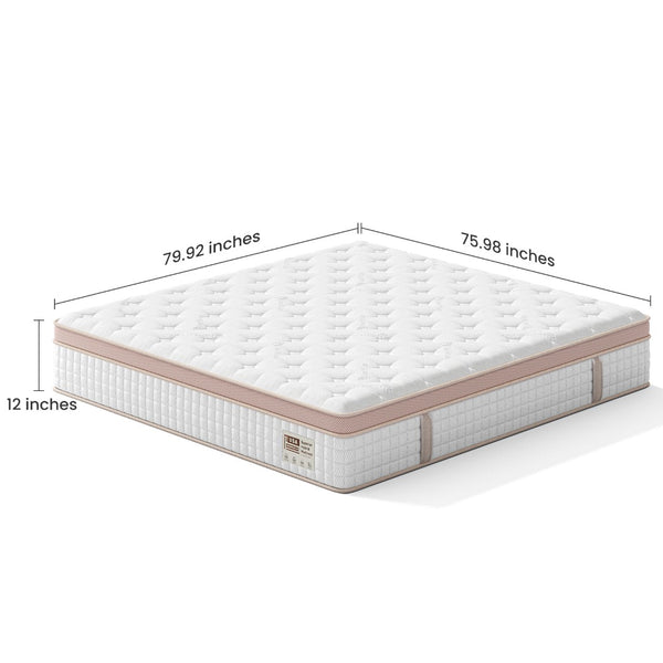 English Elm 12 Inch King Hybrid Mattress Gel Foam Pocket Springs Firm Support Cool Sleep B2716P415718