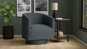 English Elm Wallace & Bay - Blue Swivel Accent Chair - Contemporary Midnight Blue Design For Stylish Comfort & Versatile Use B361P384448-GIGA