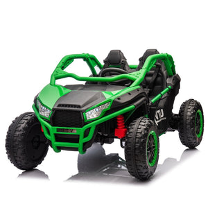 English Elm 24v Two Seater Kids Utv with Parental Remote Dual Motors Four Wheel Suspension Led Green W1578P198435