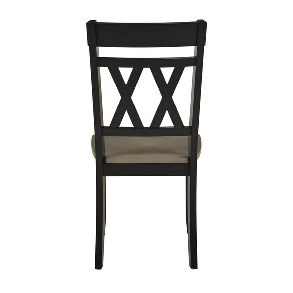 English Elm Modern Two-Tone Side Chairs Set of 2 Graywash Seat with Black Wood X-Back Farmhouse Dining Seating Antique Black 42 L x 20.5 W x 10.5 H B011P401428