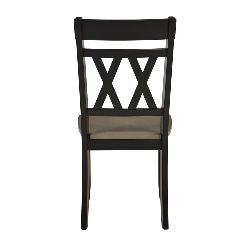 English Elm Contemporary 5-Piece Round Dining Set With X-Back Chairs - Rustic Greywash & Antique Finish Furniture B011S02021