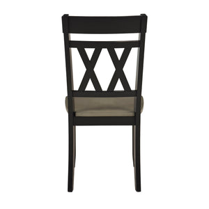 English Elm Contemporary 5-Piece Round Dining Set With X-Back Chairs - Rustic Greywash & Antique Finish Furniture B011S02021