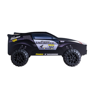 English Elm Modern Jeep Twin Bed with Led Headlights Gloss Black Mdf Frame for Kids Rooms B2741S00915