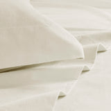 Beautyrest Oversized Flannel Casual 4 Piece Sheet Set BR20-1851 Ivory Solid