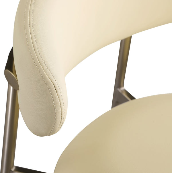 Meridian Furniture Lupita Vegan Leather Counter Stool with Metal Frame for Modern Kitchen Island or Bar Seating Cream Style A 995Cream-C