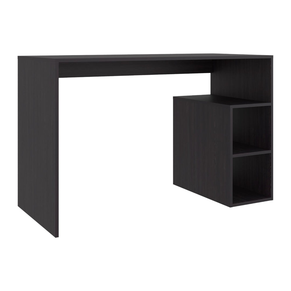 English Elm Wenge Finish Writing Desk with Open Shelving for Small Home Office Spaces Wenge B062P476864