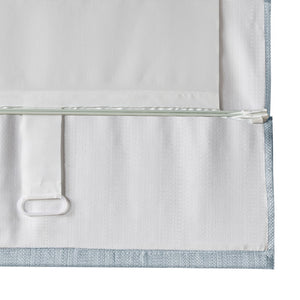 English Elm Basketweave Roman Shade with Thermal Foam Backing for Energy Efficiency, Cordless Easy Operation and Privacy Light Blue 11.42 L x 4.4 W x 7.48 H B035129723