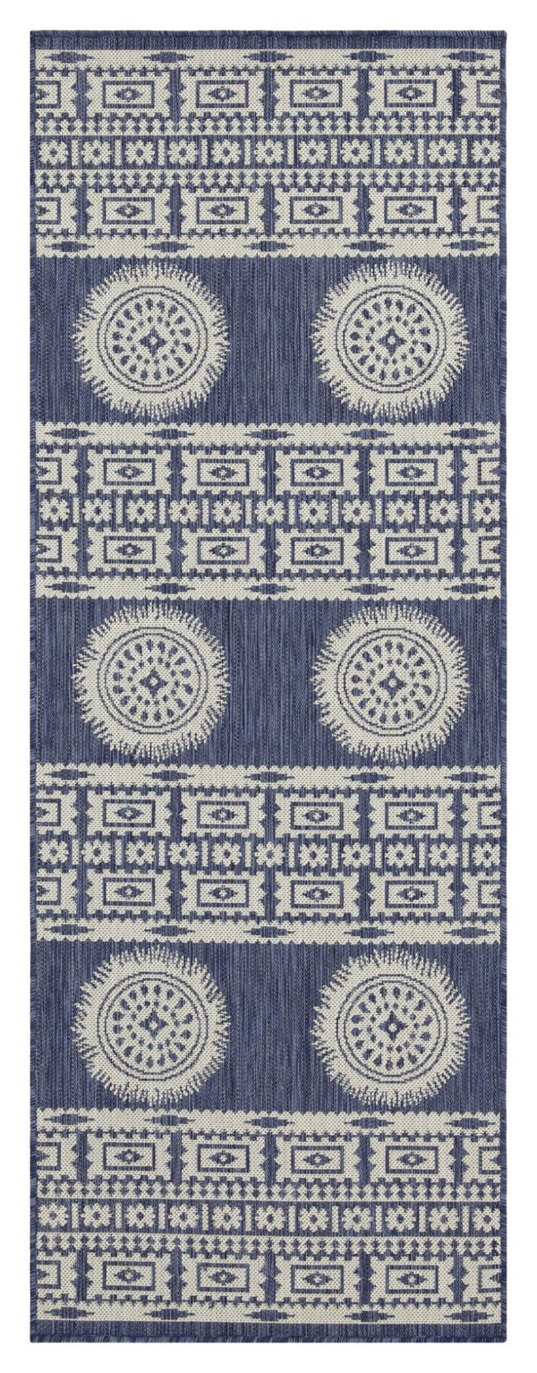 English Elm Sunshine Versatile Blue 5'3" X 7'3" Indoor/Outdoor Area Rug - Durable, Stain Resistant & Easy Care! B186P198917-GIGA