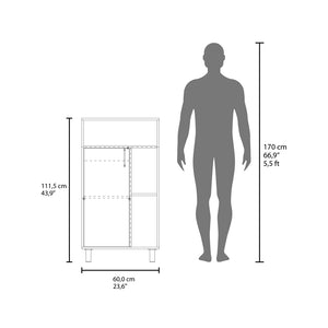 English Elm Lakin Modern Shoe Rack Storage Bench with Cabinet & Cubbies, White Engineered Wood Organizer B092P315576