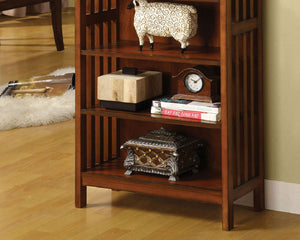 English Elm Gorgeous Antique Oak Solid Wood 5-Shelf Media Bookcase with Lattice Molding, 22"W x 48"H, Sturdy Storage B011P191545