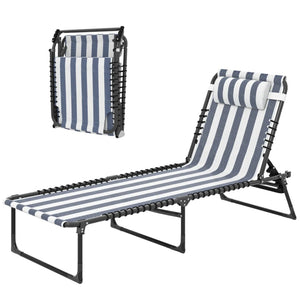English Elm Outdoor Folding Chaise Lounges Set of Two with Bungee Mesh and Steel Frame T3971P459793