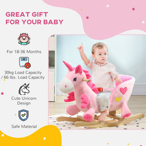 English Elm Qaba Plush Rocking Horse Toy with Galloping Sounds Sturdy Metal Frame for Toddlers W2225P217694