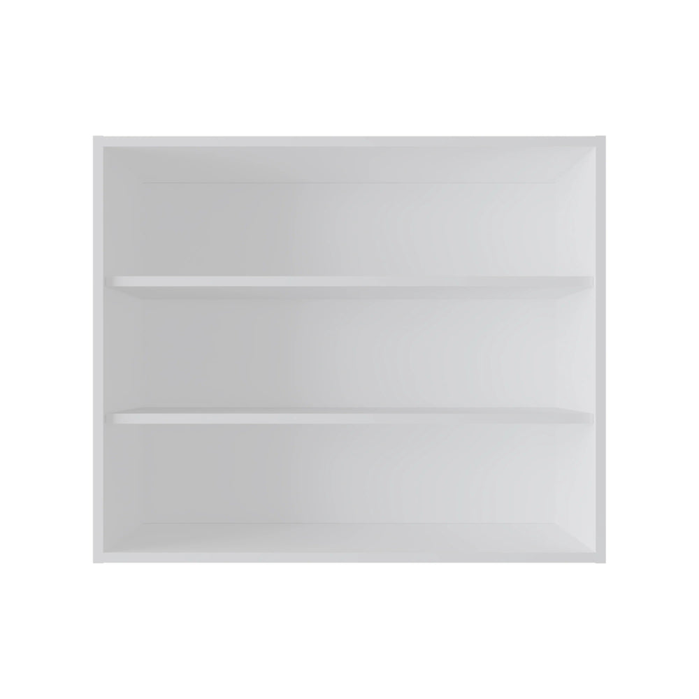 English Elm White Wall Cabinet with Open Storage and Scratch-Resistant Melamine Finish — 30"H x36"W x12"D Elegant Organizer B062P252208