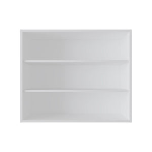 English Elm White Wall Cabinet with Open Storage and Scratch-Resistant Melamine Finish — 30"H x36"W x12"D Elegant Organizer B062P252208