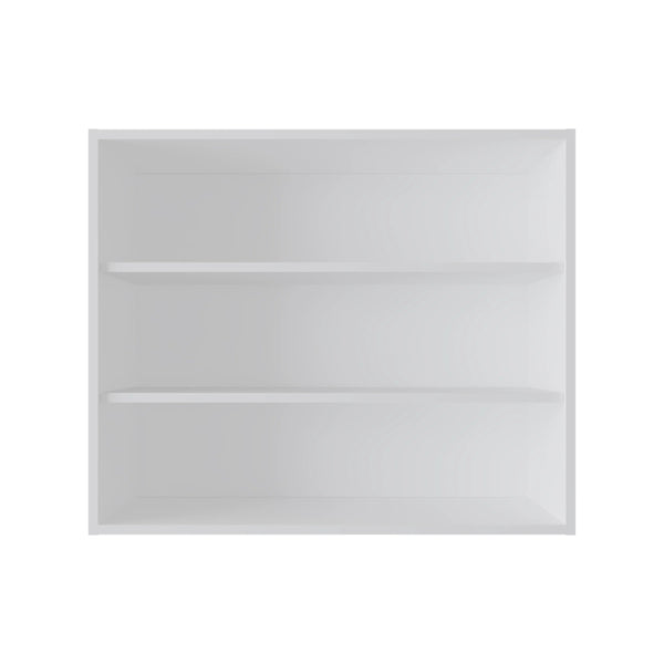 English Elm White Wall Cabinet with Open Storage and Scratch-Resistant Melamine Finish — 30"H x36"W x12"D Elegant Organizer B062P252208