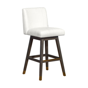 English Elm Isabella Swivel Barstool Rubberwood Frame Pearl Upholstered Seat for Kitchen Islands B2736P464897