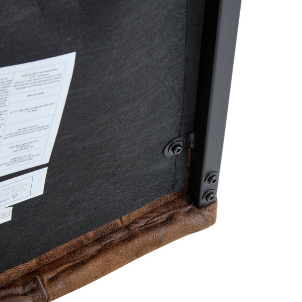 English Elm 4 Ergonomic Brown Dining Chairs with Breathable Fabric, Sponge Comfort & Sturdy Black Metal Legs W1151P266890