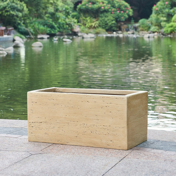 English Elm Christopher Knight Home® - Mgo Handmade Rectangle Planter Box - Durable Travertine Beige For Indoor & Outdoor Planting Joy N772P277537A