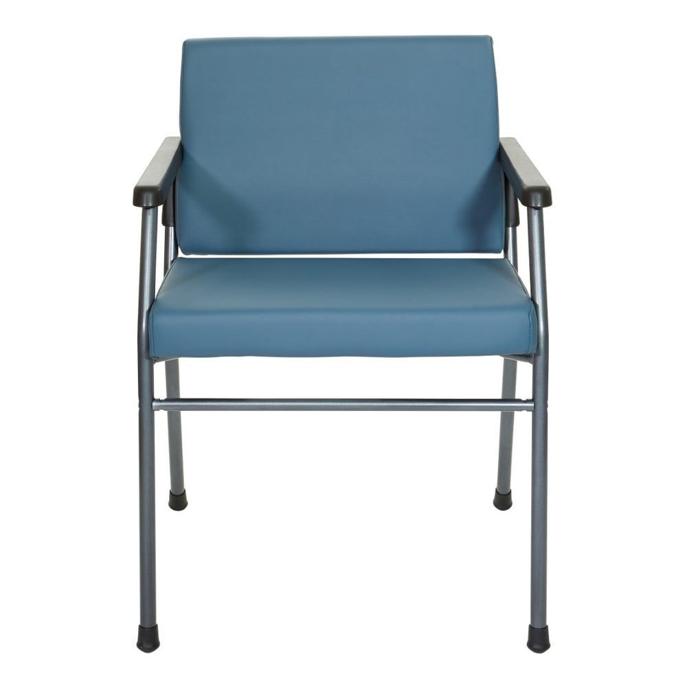 OSP Home Furnishings Big and Tall Bariatric Patient Chair with Pu Padded Arms for Medical Waiting Rooms Blue BC9602HT-R105