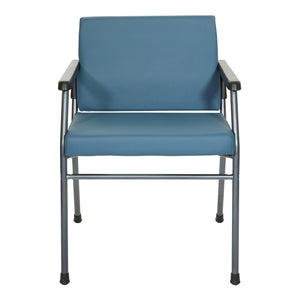 OSP Home Furnishings Big and Tall Bariatric Patient Chair with Pu Padded Arms for Medical Waiting Rooms Blue BC9602HT-R105