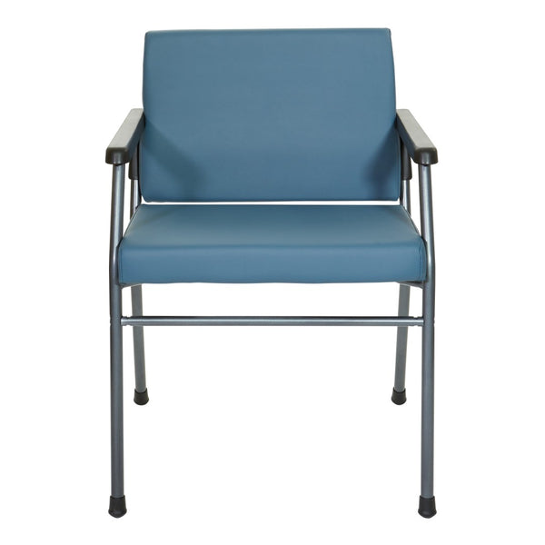 OSP Home Furnishings Big and Tall Bariatric Patient Chair with Pu Padded Arms for Medical Waiting Rooms Blue BC9602HT-R105