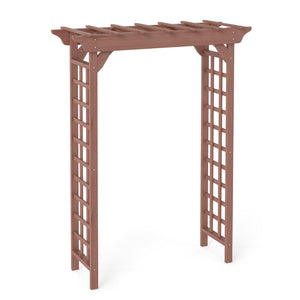 English Elm Wooden Garden Arch Solid Lattice Frame for Climbing Vines Weddings and Backyard Decor W2640P356950