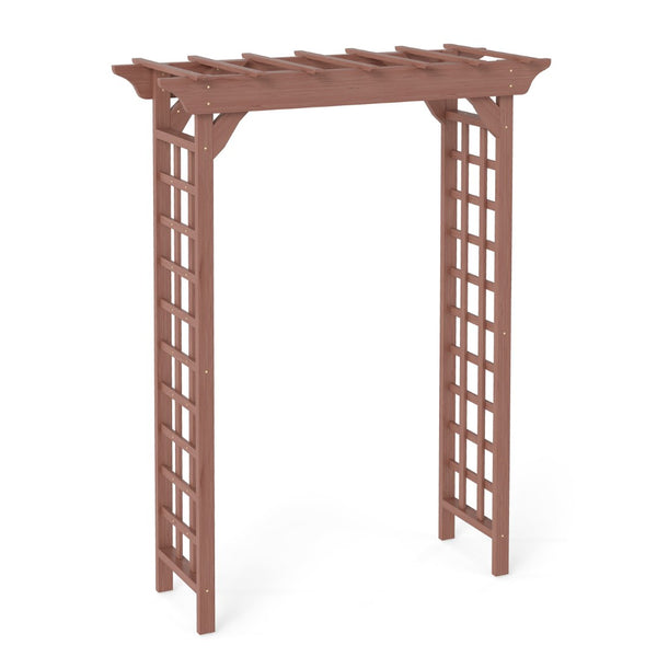 English Elm Wooden Garden Arch Solid Lattice Frame for Climbing Vines Weddings and Backyard Decor W2640P356950