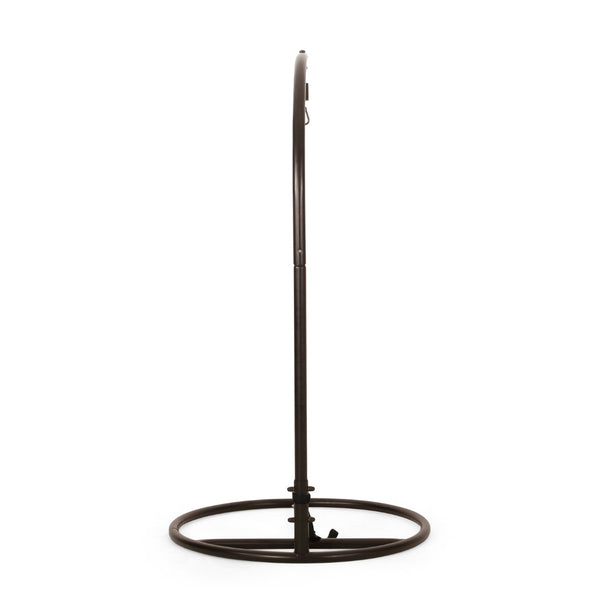 English Elm Hanging Chair Stand Freestanding Iron Base for Indoor Outdoor Patio Sunroom Use N758P414553B