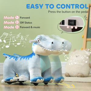 English Elm Qaba Triceratops Toddler Ride on Toy 6v Battery Powered Dinosaur Car with Music W2225P249820