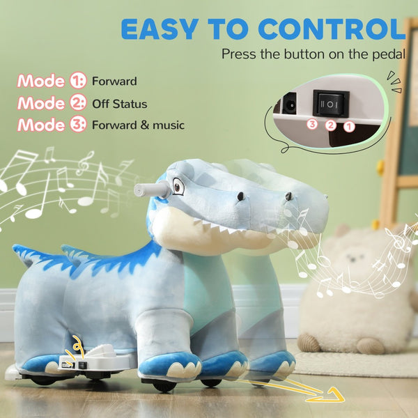 English Elm Qaba Triceratops Toddler Ride on Toy 6v Battery Powered Dinosaur Car with Music W2225P249820