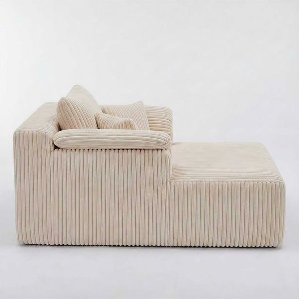 English Elm 60inch Corduroy Cloud Chaise Lounge Deep Foam Boneless Sofa for Living Room Retreat W1919P414124