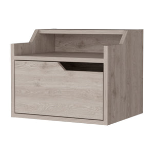English Elm Florence Wall-Mounted Floating Nightstand with Drawer, Dual Shelves, Modern Storage in 5 Finishes B128P148916