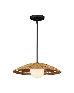 Currey & Company Barbary Small Outdoor Pendant Light – Hand-woven Wicker Design For Stylish Patios And Porches Natural All,Weather Wicker ,Metal ,Glass 9500-0017-currey-company