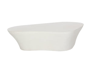 Sunpan Dali Coffee Table - Stunning White Concrete Design with Unique Curves for Indoor and Outdoor Elegance