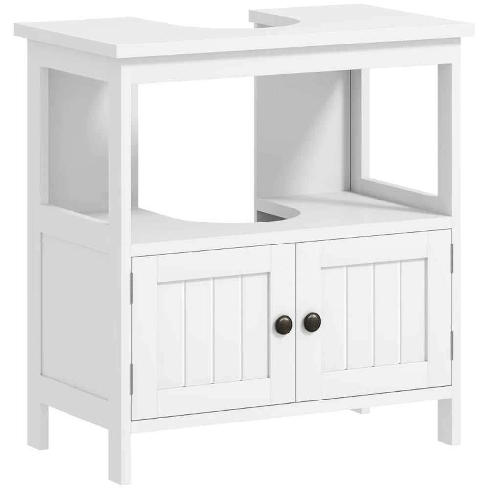 English Elm Modern Pedestal Sink Surround Cabinet White Mdf Bathroom Floor Storage Organizer T3971P466323