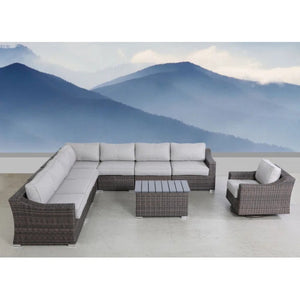 English Elm Outdoor 7-Person Wicker Sectional Set – Pre-Assembled, Plush Cushions, Modular Design For Comfort B120S00108-GIGA