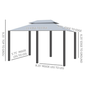 English Elm Outsunny 10' X 13' Outdoor Gazebo Canopy With Curtains - Stylish Steel Frame For Patio, Garden, And Deck W2225P200907-GIGA