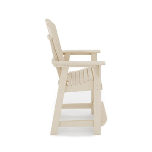 English Elm Adirondack Hdpe Poly Lumber Counter Chair Ergonomic Outdoor Stool for Patio Dining Beige B195P198790