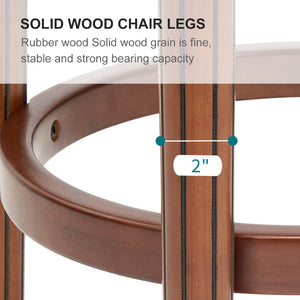 English Elm Cow Leather Swivel Barstool Solid Hardwood Frame Curved Back for Kitchen or Bar W2195P479943
