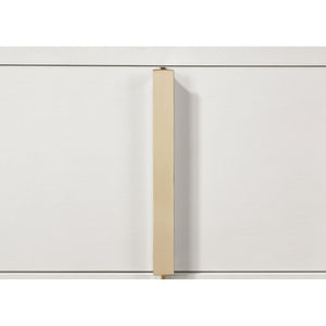 English Elm Medici Elegant 5-Drawer Chest With Modern White Finish & Gold Accents For Stylish Storage Solutions B062P353271